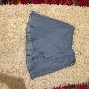 Denim faux wrap akirt